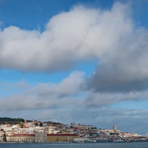 Lisbon seen from the viewpoint near the lighthouse Farol de Cacilhas